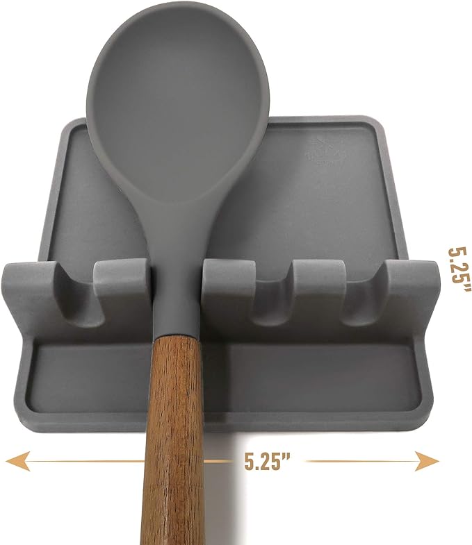 New Silicone Utensil Rest w/ Drip Pad for Multiple Utensils