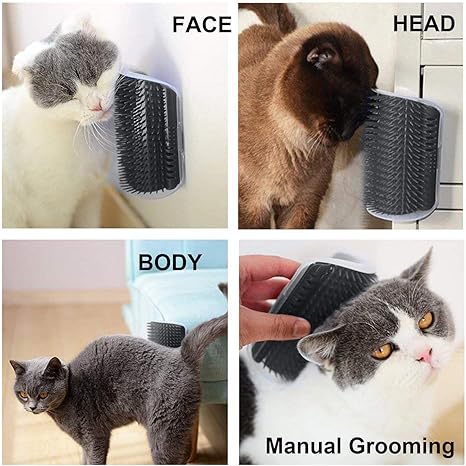 New 3.0 Softer Cat Self Groomer w/ Catnip | Dog Cat Corner Groomer | Wall Corner Scratcher