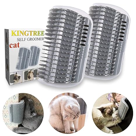 New 2 PCS Cat Self Groomer | Wall Corner Massage Combs Grooming Brush