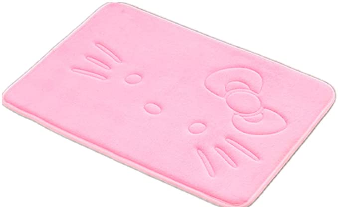 Cute Cartoon Pink Area Rugs Bathroom Rugs Super Soft Memory Foam Bath Mat Non Slip Absorbent Doo...