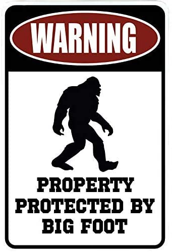 New Warning Property Protected by Big Foot | Funny Metal Decor Gift Sign