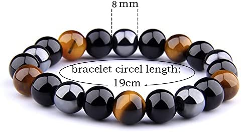 New 2/4 PCS Triple Protection Bracelet Natural Bring Luck & Prosperity Obsidian Bracelet