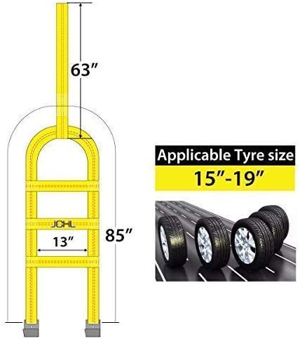 Heavy Duty 15"-19" Tow Dolly Basket Straps w/ Flat Hooks | Yellow Car Wheel Straps