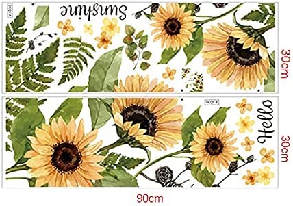 New Sunflower Wall Decals | Removable Yellow Flower Window Stickers