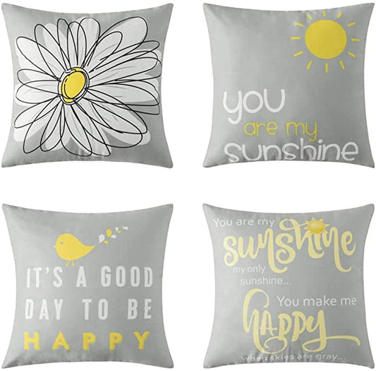 New 4 PCS 18" x 18" Spring Pillow Covers | Pillowcase Square Cushion Case