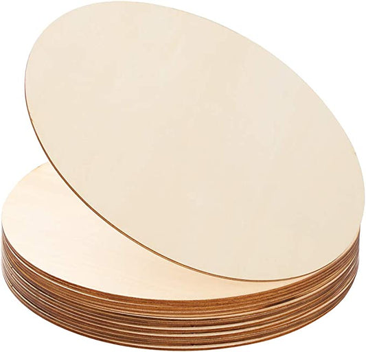 New 4 PCS 12" Round Wood Circle | Unfinished Round Wood Slices