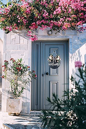 New Welcome Sign for Front Door | Farmhouse Decor Wooden Hanging Round Sign | 12"