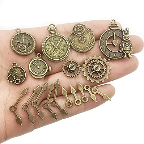 New 100g Steampunk Clock Face Dial Pointer Charm Pendant | Metal Pendant Supplie