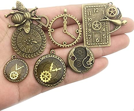 New 100g Steampunk Clock Face Dial Pointer Charm Pendant | Metal Pendant Supplie