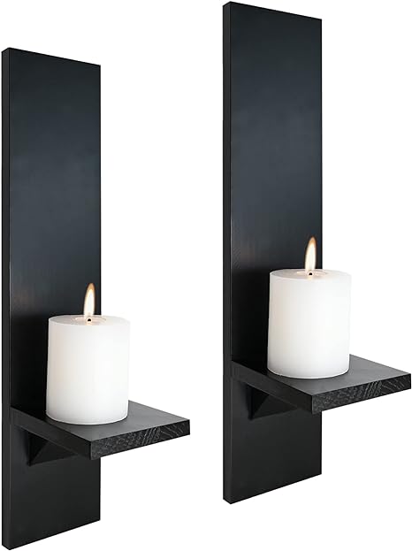 New Wall Candle Sconces | Decorative Wooden Candle Holder | Farmhouse Candle Sconce | Set of 2