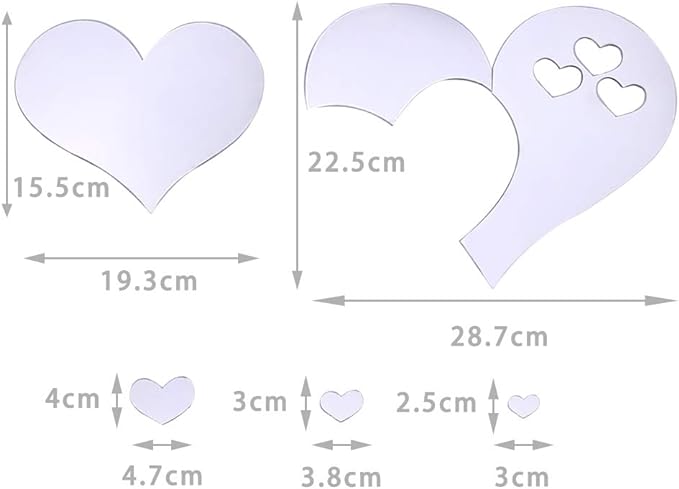 New 23 PCS Heart Shape Mirror Wall Sticker | 3D Art Wall Decal Removable Mirror Wall Sticker