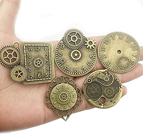 New 100g Steampunk Clock Face Dial Pointer Charm Pendant | Metal Pendant Supplie