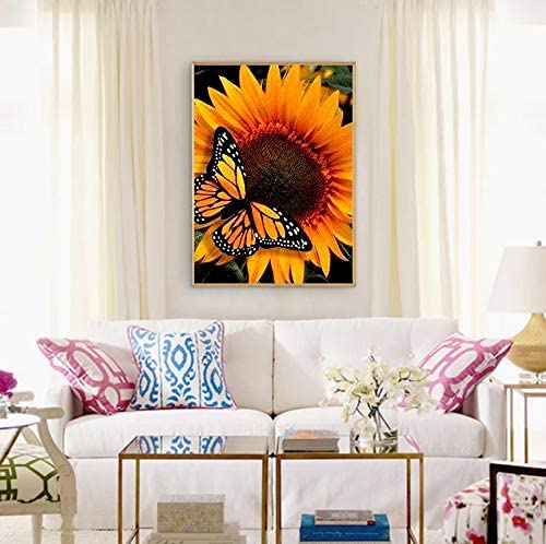 New 15.7" x 11.8" DIY Diamond Painting Kits | Butterfly Sunflower Arts Craft