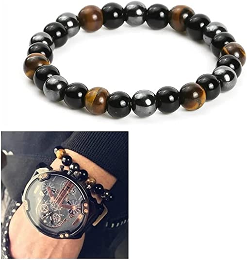 New 2/4 PCS Triple Protection Bracelet Natural Bring Luck & Prosperity Obsidian Bracelet