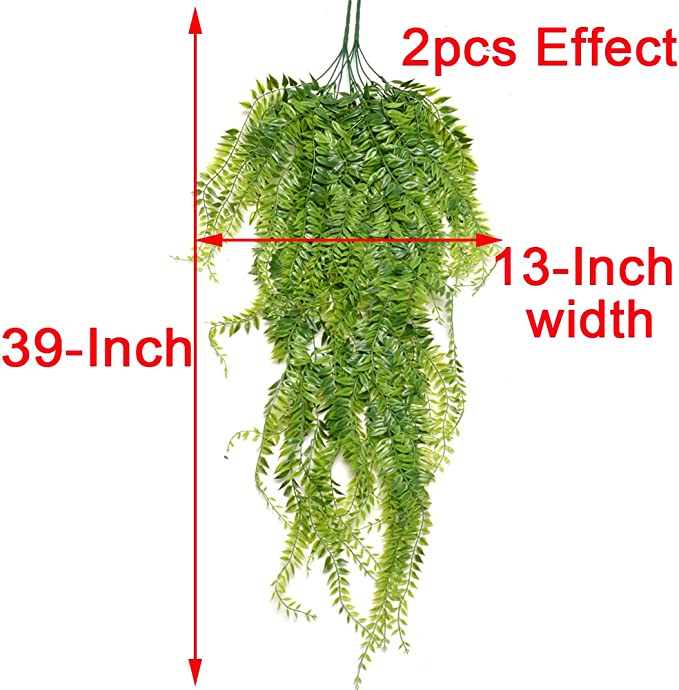 New 2 PCS Artificial Hanging Plants | Outdoor UV Resistant Plastic Plants