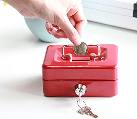 New Small Cash Box with Lock and Slot