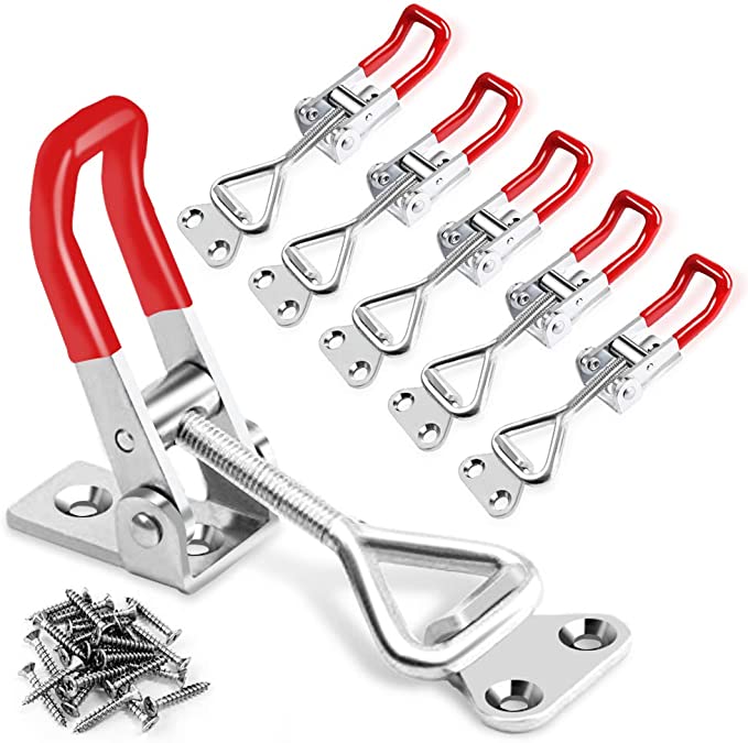 Heavy Duty 6 PCS Toggle Latch Clamp Adjustable | 330Lbs Holding Capacity Pull | w/ 24 PCS Screws