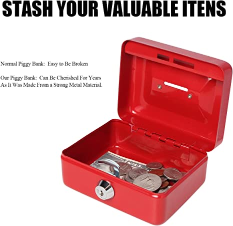 New Small Cash Box with Lock and Slot