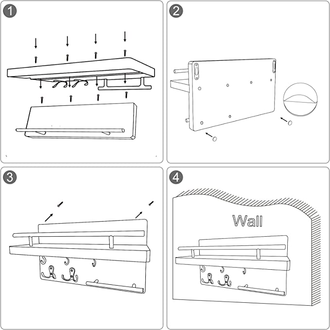 New Mail and Key Holder | Wooden Key Mail Organizer Wall Mount