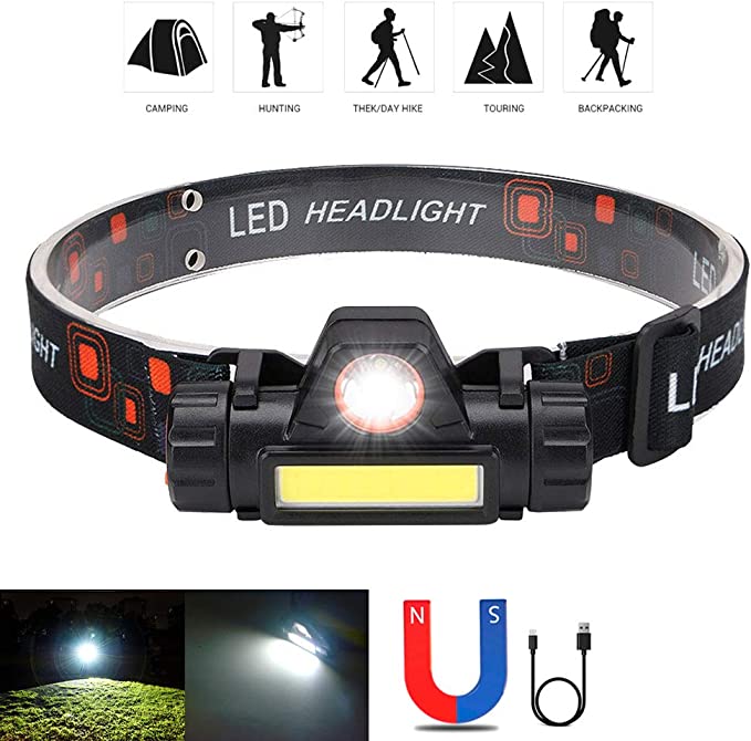 Heavy Duty Zoomable Headlight | USB Rechargeable 2000 Lumens Waterproof Headlight | 2 Pack