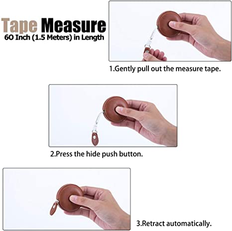 New Sewing Tape Measure | 60" 1.5M Dual Sided Retractable Ruler w/ Push Button Round