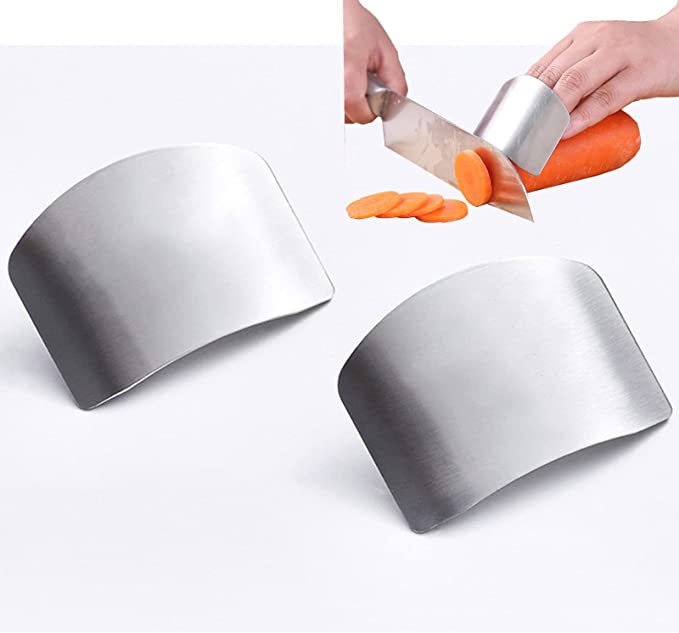 New 2PCS Kitchen Tool Stainless Steel Finger Protector | Kitchen Safe Chop Cut Tool