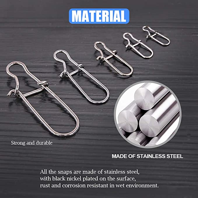 New Fishing Lure Hook | 250 PCS Strong Stainless Steel Duo Lock Snaps Nice Swivel Slid Rings