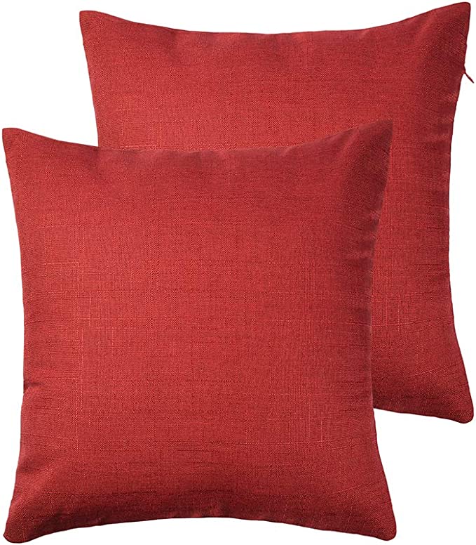 New 2 PCS 18" x 18" Red Decorative Throw Pillow Cover | Sofa Couch Pillow Case Cushion Cover