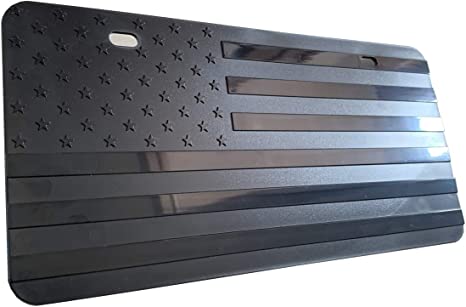 New Embossed American Flag License Plate