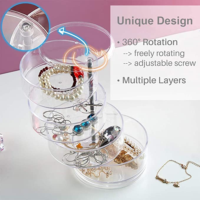 New Transparent Jewelry Organizer | Jewelry Storage Box | 5 layers