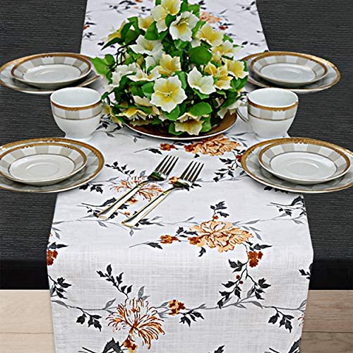 New 14" x 72" Table Runner | Grey Floral Fall Table Runners Linen Table Runner