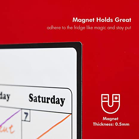 New Whiteboard Calendar For Refrigerator Planners | 16.9" x 11.8"