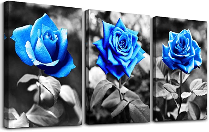 New 3PCS 12" x 16" Rose Flowers Canvas Paintings | Wall Art Decor