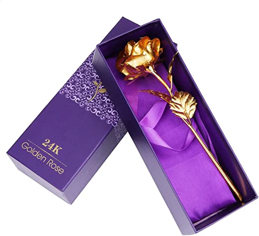 New Gold Rose Flower w/ Luxury Gift Box-Great Gift Idea