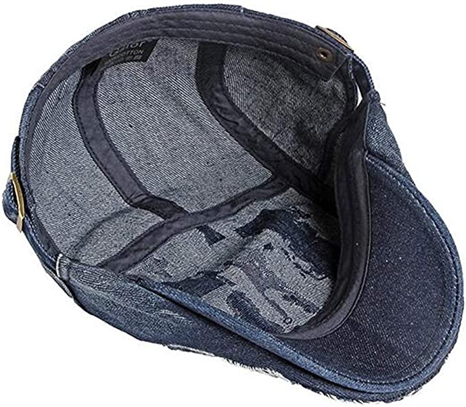 2 Pack Mens Denim Cotton Newsboy Cap Ivy Gatsby Driving Hunting Cabbie Hats