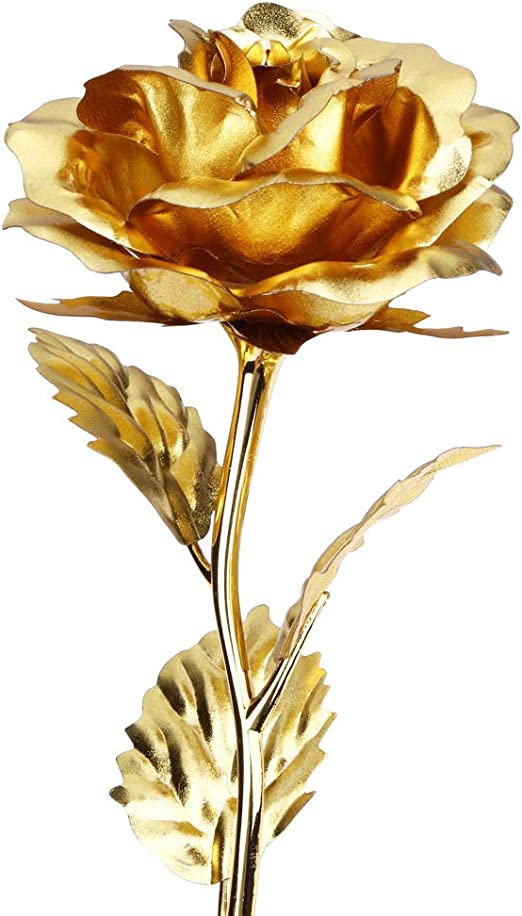 New Gold Rose Flower w/ Luxury Gift Box-Great Gift Idea