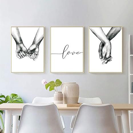 New Wall Art Canvas Print Poster | Sketch Art Line Drawing Decor | Set of 3 Unframed | 16" x 20"