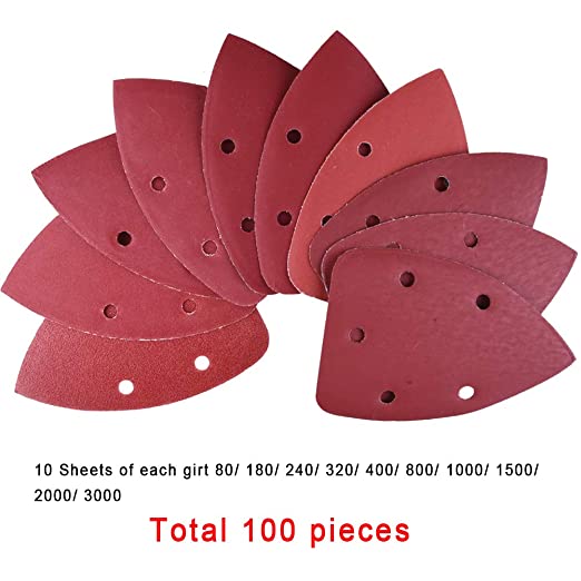 New 100 PCS Mouse Detail Sander Sandpaper Palm Sanding Sheets