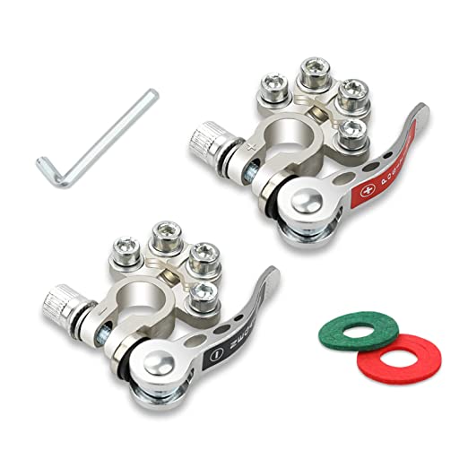 Heavy Duty 2PCS Battery Terminal Connectors | 4 Way Quick Release Disconnect Battery Terminals