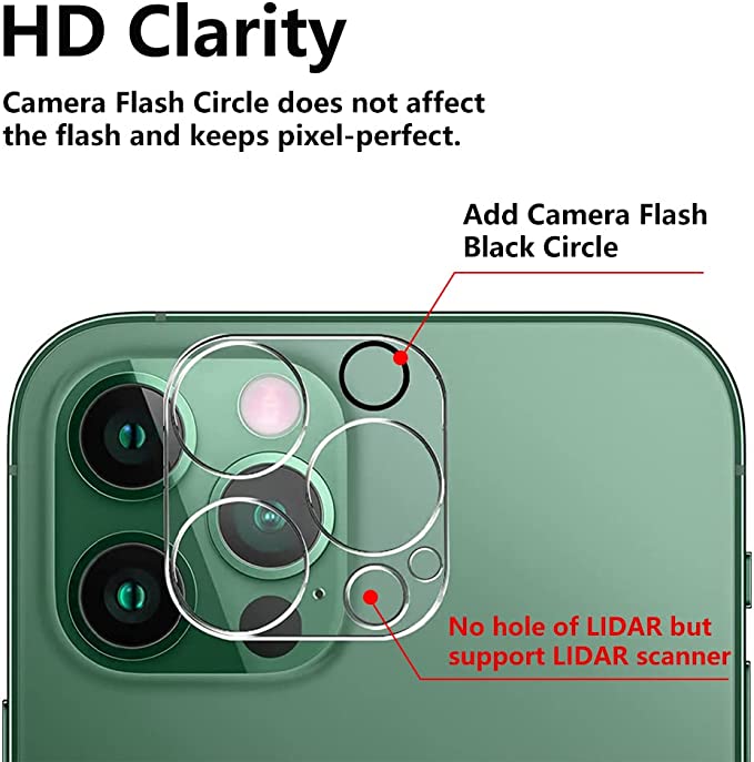 New 3 PCS Rear Back Camera Lens Protector Tempered Glass for iPhone 13 Pro/13 Pro Max