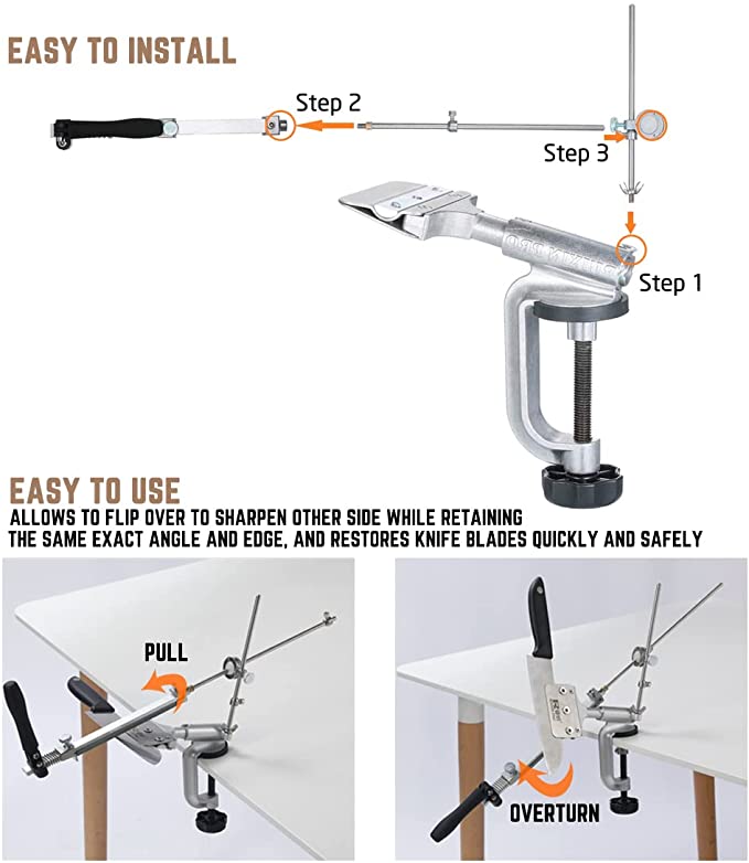 New Professional Knife Sharpener w/ 7 Whetstones