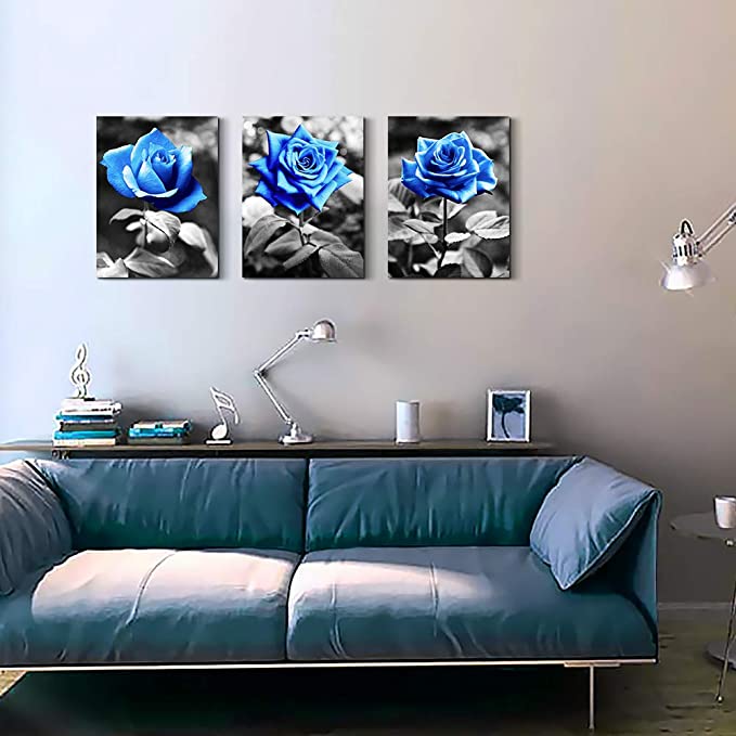 New 3PCS 12" x 16" Rose Flowers Canvas Paintings | Wall Art Decor