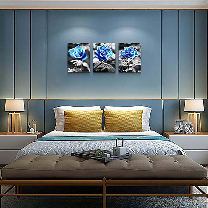 New 3PCS 12" x 16" Rose Flowers Canvas Paintings | Wall Art Decor