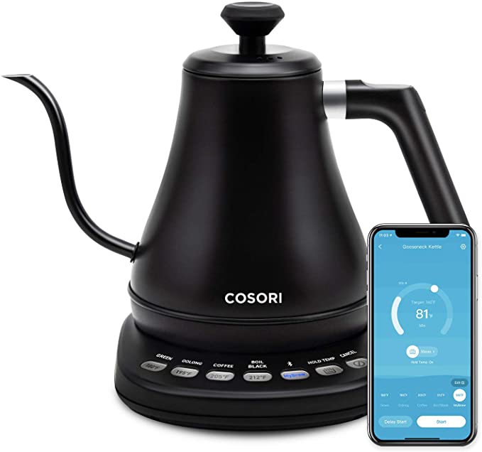 Heavy Duty Electric Gooseneck Kettle Smart Bluetooth with Variable Temperature Control