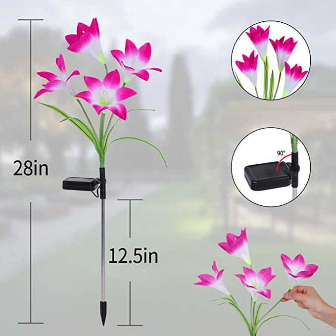 New 3Pack Solar Garden Lights | Automatic Color Changing LED Solar Flowers