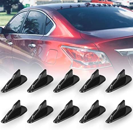 New 10 PCS Diffuser Shark Fin Kit Compatible w/ Spoiler Roof Wing Air Vortex Generator