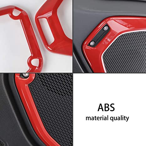 New 2 PCS Top Speaker Audio Surround Trim for 2018-2022, Red Interior Accessories