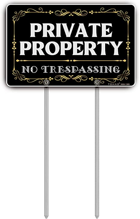 TOHAO No Trespassing Sign Private Property, Aluminum, All Metal Construction, 13" x 9", UV Prote...