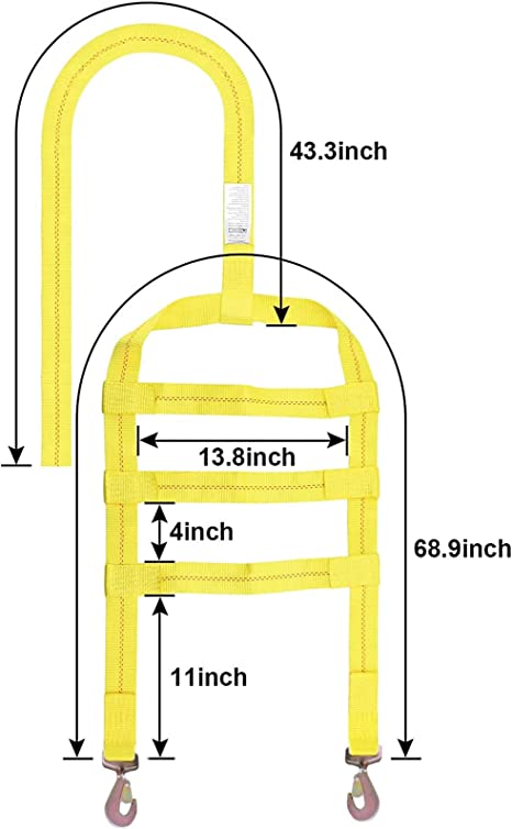 Heavy Duty Tow Dolly Basket Strap w/ Twisted Snap Hooks