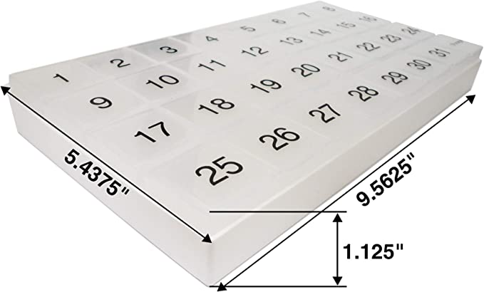 New 31 Day Pill Organizer | 31 Compartments + Storage Monthly Pill Organizer